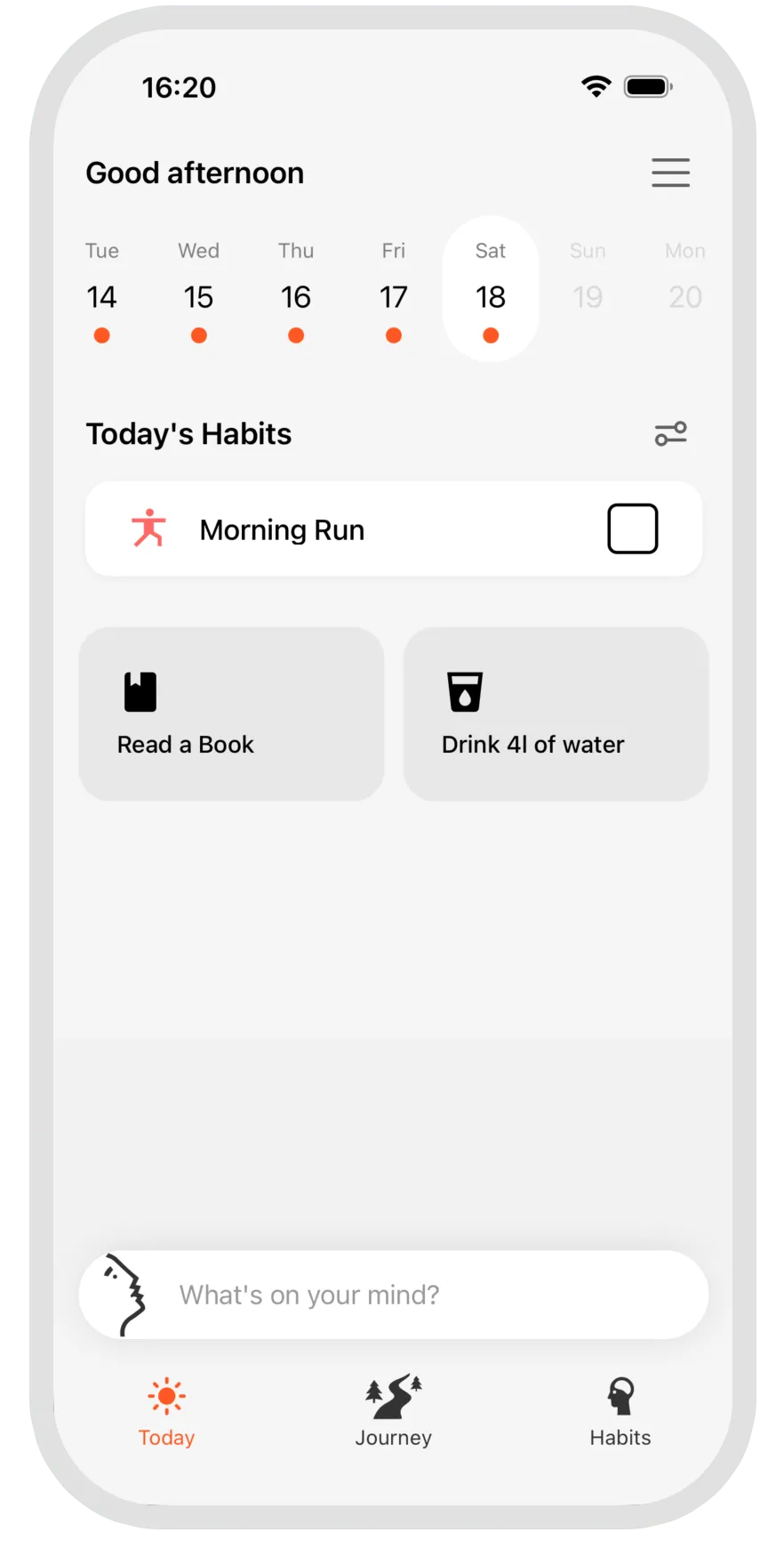 Dyfna journaling app interface